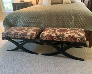 Two Beautiful Floral Ottoman With Black Wood Base $500 ($250 Each)