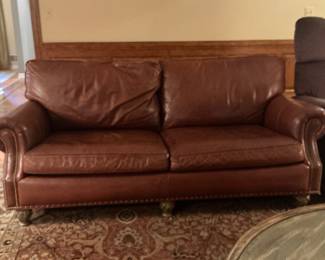 Hanock & Moore Apartment Size Sofa H 35 in, W 76”, D 42” Inside W 59”, D 21.5” Seat H 20”, Arm H 24” (Originally 5612) Asking $800