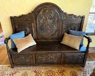 Wooden storage bench