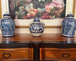 Blue and white vases