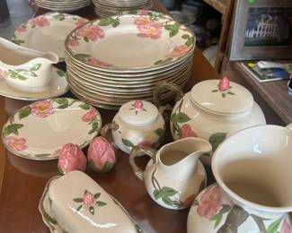 Complete Franciscan Desert Rose Dinner Set, rarely used
