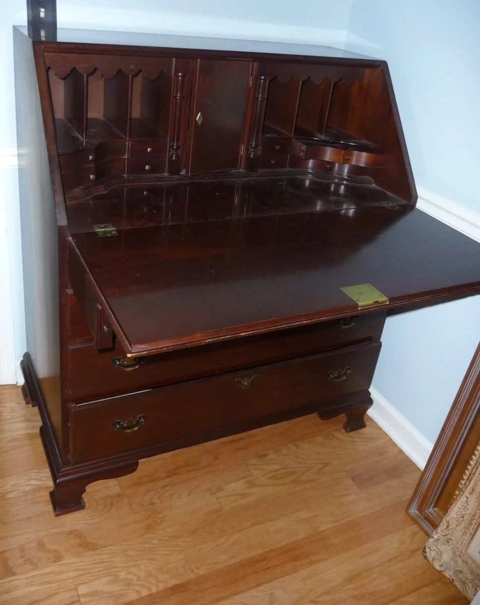 Mahogany drop leaf desk