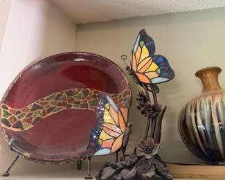 Tiffany Style Butterfly stained glass lamp