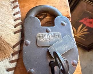 Cast iron pony express lock with key