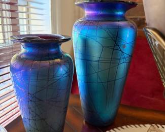 Stuart Abelman signed numbered vases