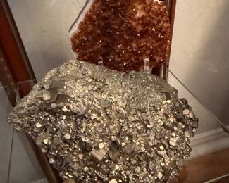 Pyrite Crystals (piece in back has been removed by homeowner)