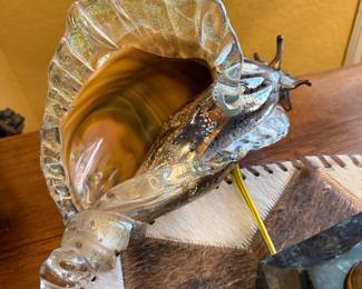 Hand blown art glass conch shell