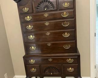 18 Drexel Heritage Chippendale Mahogany 11Drawer Highboy