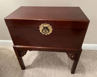 18 Chinese Hardwood Casket On Stand