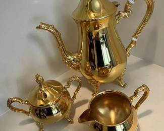 18 GoldTone Tea Service Set