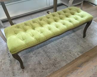 18 Faux Velvet Tufted Boudoir Bench