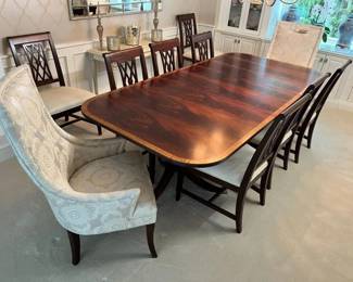 18 Ethan Allen Abbott Double Pedestal Dining Table