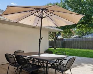 Slate top patio set w/umbrella