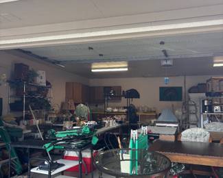 coolers,Bristol table has 2 matching chairs, camping cots, rolling table