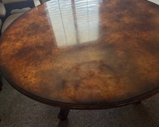 63 inch round burlwood table
