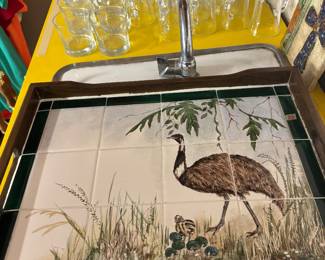 Serving tile tray