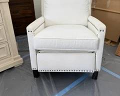 Pottery Barn White Recliner with Nailheads