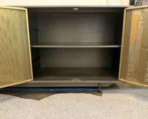Four Door Gold and Charcoal Credenza