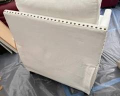 Back of Pottery Barn White Recliner with Nailheads