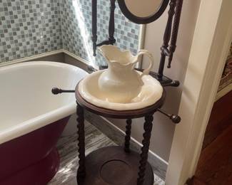Pitcher & basin on stand