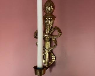 Large brass sconces, pair