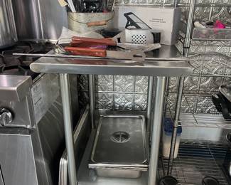 Small stainless prep table