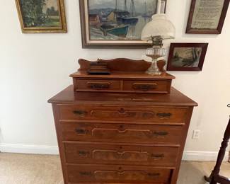 #41-#350 Antique country chest 40x18x47Tall -6 drawers 