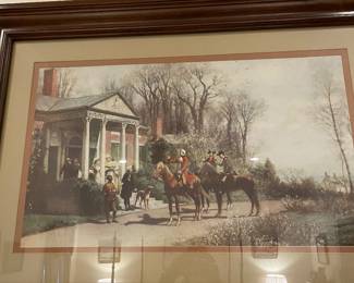 #44-$70 Decorative large print in wood frame G Washington 30x41 