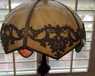 #71-$100 Stag glass lamp 13wx24 