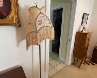 #48 -$110 Floor lamp with silk shade 60' tall 