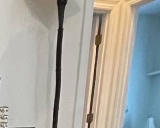 #19-$120 Unusual Floor Lamp iron and Fan Shell top 71T 