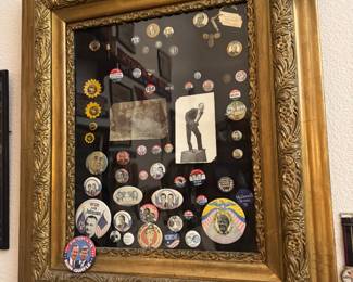 #27-$90 Presidential Elections pins in Victorian frame 26x31 