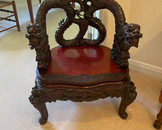 #2-$300-Japanese export carved chair 28x18x33