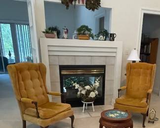 24 A&B $68 Each Armchairs Yellow Mustard Velvet 22x32x40 