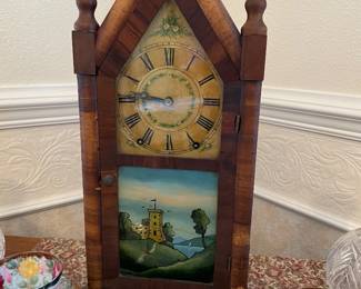#73 -$ 70  Antique cottage clock 9x19
