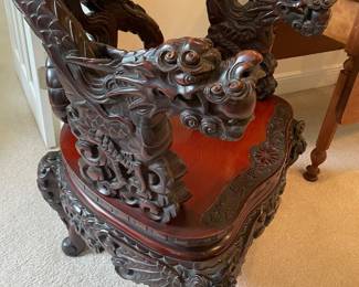 #2-$300-Japanese export carved chair 28x18x33