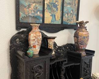 #4 - $150 - Japanese with 3 wooddblock prints - 32x23