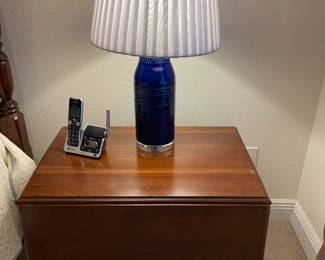 #39-$78 Pair of Blue Cobalt Glass Lamps 27T Early 1834 fragment 