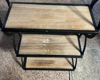 Metal and Wood Stand - Three Tiered