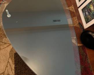 Glass Top Triangle Accent Table