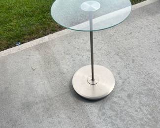 Glass Top Pedestal Side Table