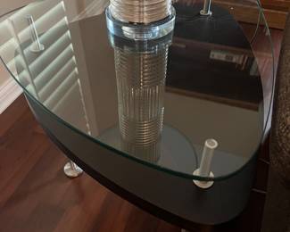 Glass Top Triangle Accent Table