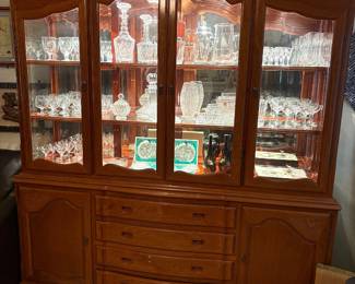 lighted china hutch $100