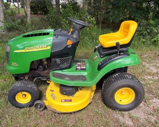 $750 (42" deck, 233 hours, blades good, serviced @ John Deere 1 year ago, needs oil change, small carburator trouble, front tire has slow leak)