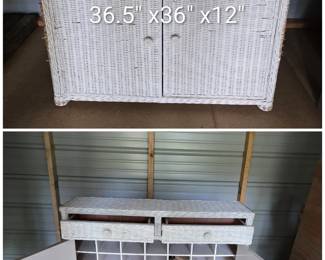 Wicker shoe rack, wine rack