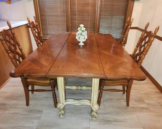 Drop leaf French Country dining table