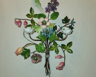 Vintage enamel floral sconces