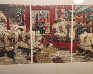 Woodblock print of Yoshitsune at Mount Yoshino by Toyohara Chikanobu, 1885