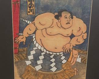 Print of Sumo wrestler Abumatsu Rokunosuke by Utagawa Kunisada, ca. 1835