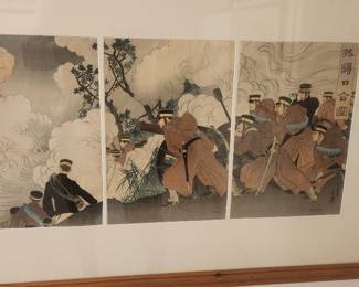 Sino-Japanese War print, Siege of Port Arthur by Mikita Toshihide, 1895